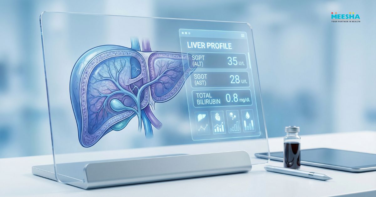 Liver profile test report showing SGPT SGOT and bilirubin values. SGPT SGOT test, bilirubin test, liver function test reference range, liver function test normal levels, Liver Profile Test, Liver Funtion Test