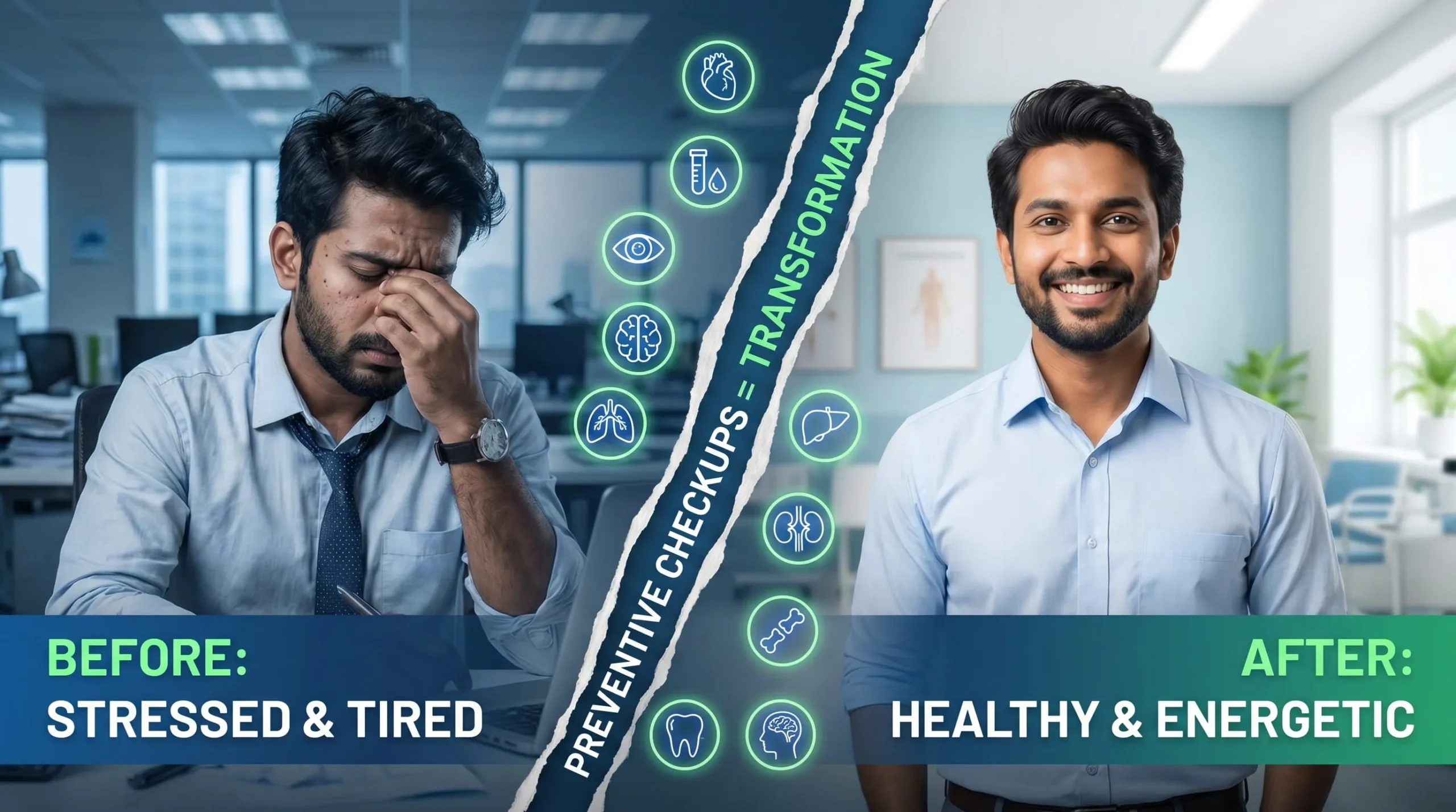 Preventive health checkup for working professionals in Mumbai. early disease detection, lifestyle diseases, routine screening, annual health checkup, diagnostic tests, wellness screening. preventive health checkup tests, health checkup for office employees, full body checkup for professionals, corporate health checkup packages, preventive medical tests.